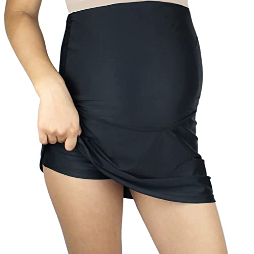 Oceanlily High Waist Over The Belly Maternity Swimwear Swim Skirt-Swim Brief Attached2