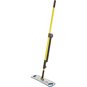 Rubbermaid Commercial Products HYGEN Pulse Single Sided Microfiber Spray Mop Kit for Hardwood/Tile/Laminated Floors Yellow Perfect for Kitchen/Lobby/Bathroom Cleaning
