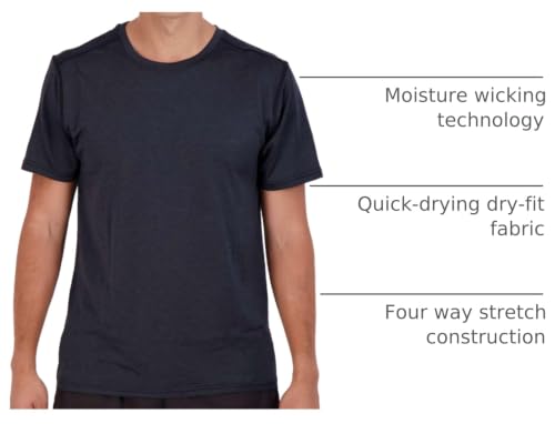 Image of Real Essentials 5 Pack: Men's Dry-Fit Short Sleeve Crew Neck T Shirts Fitness Running Gym Workout Cool Exercise Athletic Tee
