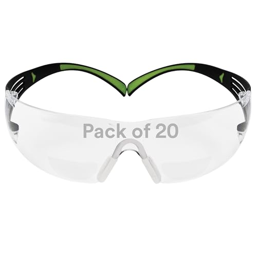 3M SecureFit 400 Gafas de seguridad de aumento, Anti-rayaduras/Anti-empañamiento, Lente transparente +2.0, SF420AS/AF