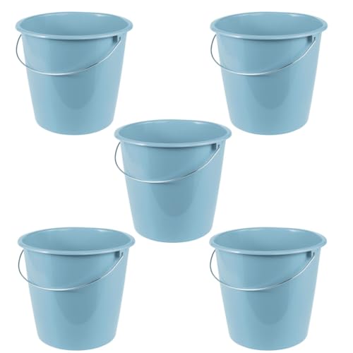 keeeper Erik 5X Eimer mit Metallbügel 10 l Polypropylen 28 5 x 28 5 x 26 cm Nordic Blue