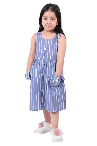Image of CMMCHAAH Pure Cotton Printed Frock Dress for Girls| Kids Dress |2-12 Years Sizes | Knee Length Frock Dress