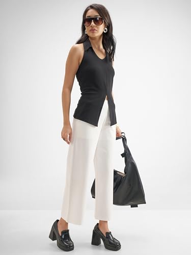 Image of Tokyo Talkies Wide Leg Relaxed fit Cullotes |Ultra Soft, Elasticated, High Waist, Wrinkle Free Trousers |All Day Wear