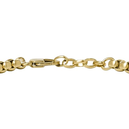Image of Fossil Men's Plated Stainless Steel Engravable Personalized Gift ID, Chain or Cuff Bracelet for Men