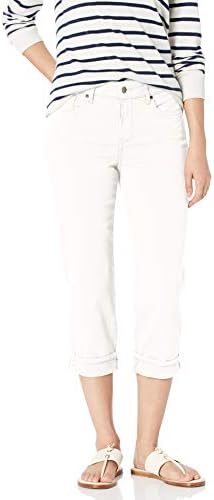 NYDJ Women's Marilyn Straight Cuff Cropped Slimming Jeans, Optic White, 6