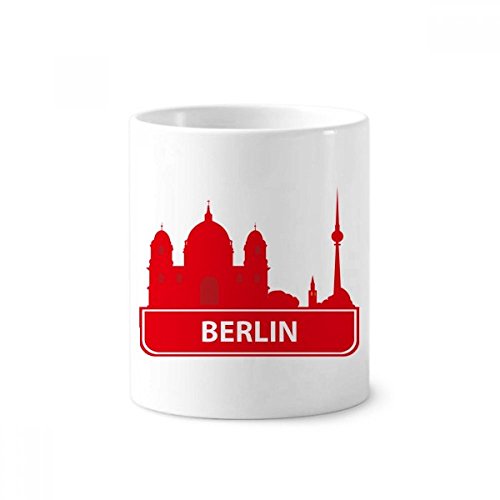 Gobelet Berlin Allemagne rouge motif touristique tasse blanche céramique 350ml
