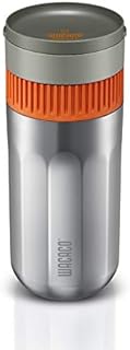 WACACO Pipamoka Portable Coffee Maker, Mini Travel Coffee Machine, Insulated Travel Mug, All-in-one Vacuum Pressured, Manual Coffee Brewer, Quick Extraction, Stainless Steel Cup, 10 fl oz