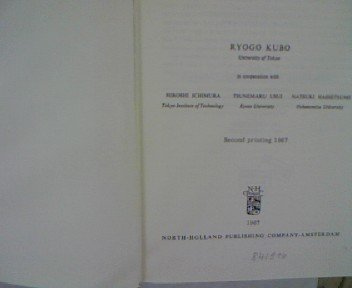 KUBO STATISTICAL MECHANICS AN ADVANCED COURSE WITH PROBLEMS AND SOLUTIONS visual data 7