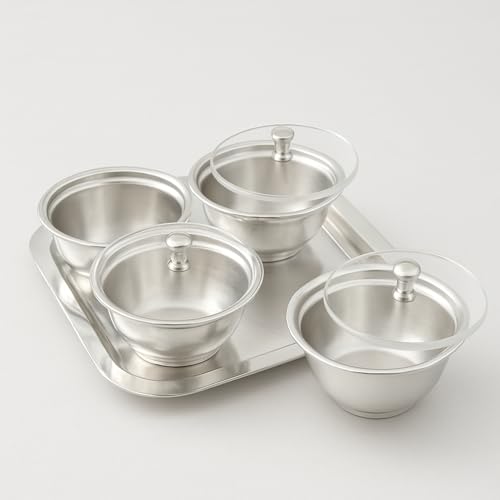 Image of Silverglow Panache Serving Set | Silver Plated Bowl Set of 9 | Dry Fruits, Snacks containers | Serving Tray Bowl Set | Tableware Set | Perfect Diwali, Office, Wedding Return Gift