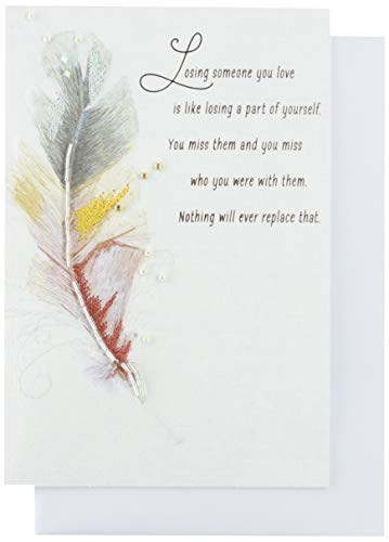 Hallmark Sympathy Card (Stitched Feather) Hallmark Sympathy Card (Stitched Feather)