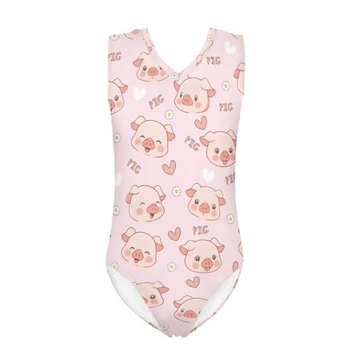 Image of Swimsuits for Girls 3-14 Summer Kids Bathing Suits Gymnastics Leotards One Piece Swimwear