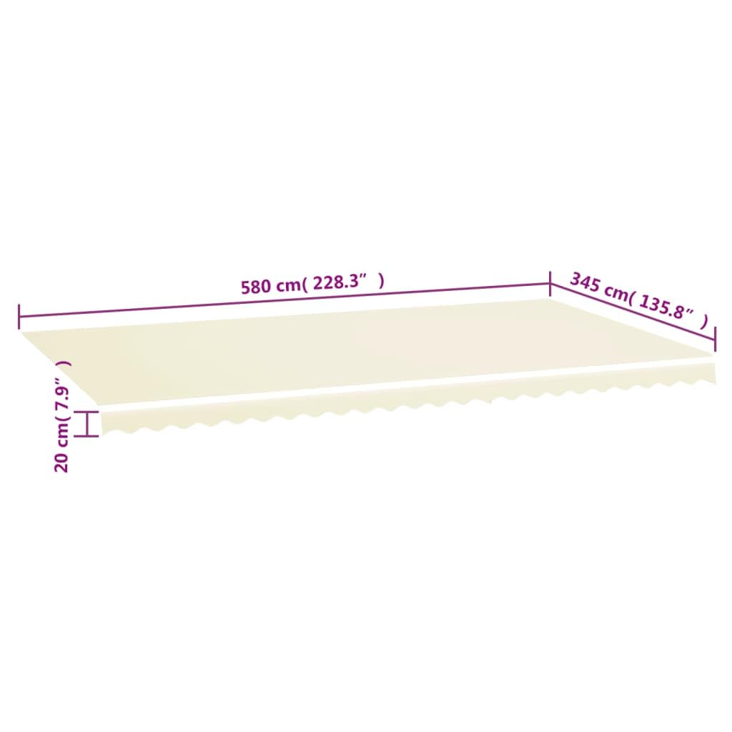 Leasha Toile de Rechange Store Banne avec Lambrequin, Toile Tissu de Remplacement pour Auvent 580x345 cm Crème