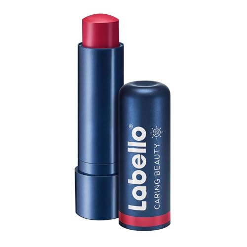 Coloración, Jewelry LABELLO Bálsamo Labial Caring Beauty Red (4.8 g), Color Intenso y Cuidado Duradero con Vitamina E y Aceite de Almendras Orgánico