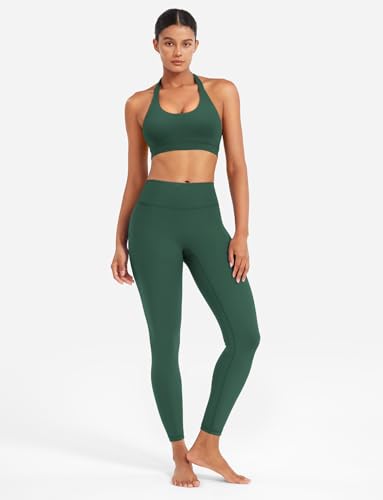 Image of YEOREO CoreFlex Women Halter Sports Bra Workout Seamless Padded Basic Bra Open Back Yoga Gym Crop Top