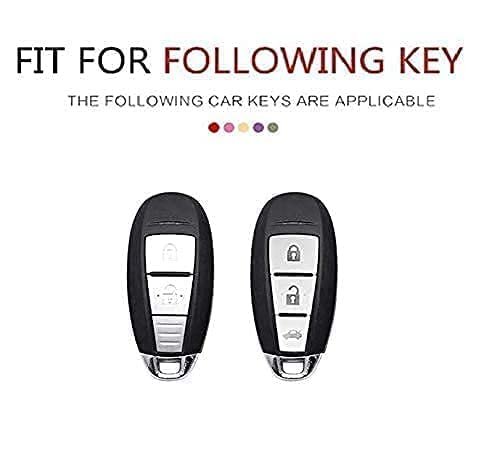 Image of TPU Key Cover Compatible with Maruti Suzuki Baleno, Vitara Breeza, S Cross, Ciaz, Swift, Ignis, 3 Button Smart Key Cover (Black)