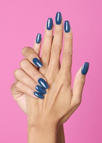 ohora Semi Cured Gel Nail Strips (N Cream Indigo) - Blue, Solid, Works with Any UV/LED Lamps, Salon-Quality, Long Lasting, Easy to Apply & Remove - Includes 2 Prep Pads, Nail File & Wooden Stick