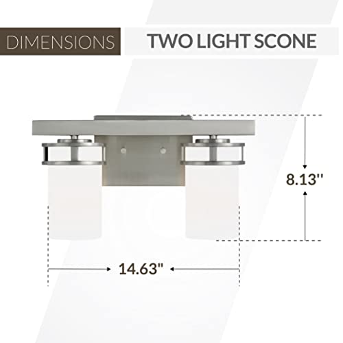 Image of Generation Lighting 4421602-05 2-Light Robie Bath Fixture Wall Lamp Chrome 4421602-05, Bathroom Light Fixture for Home Decor, Vanity Light Fixture Uses A19 Standard or LED Light Bulbs