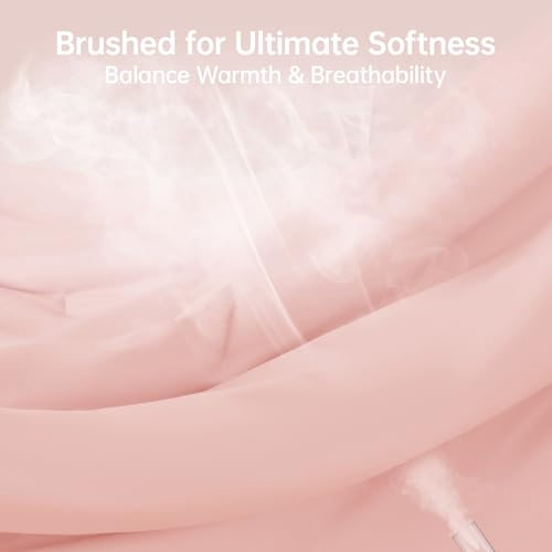 Image of MUXHOMO Full Comforter Sets, All Season Ultra Soft Down Alternative Bedding - 3 Piece Lightweight Bed Set Includes 1 Comforter (82 inchx86 inch) and 2 Pillow Shams (20 inchx26 inch), Blush