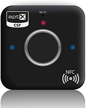 Bluetooth Receiver Adapter for Home Stereo with Bluetooth 4.2, Car Bluetooth Audio Adapter, NFC, One-Drive-Two, AptX-Low Latency, Built in MiC, for Home and Car Music Streaming Sound System