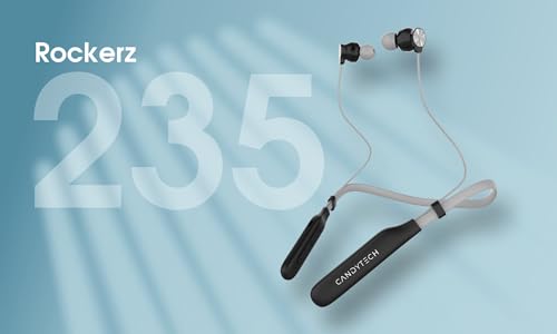 Image of Candytech 235 Bluetooth Neckband, Vibration Alert, Upto 50 hrs Playback, Low Latency, (10 Mins Charge=20 Hrs Music), IPX 5, Dual Pairing, BT v5.3, Wireless Earphones with Mic (Black)