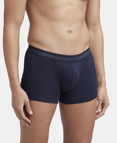 Image of Jockey 1015 Men's Super Combed Cotton Rib Solid Trunk with Stay Fresh Properties
