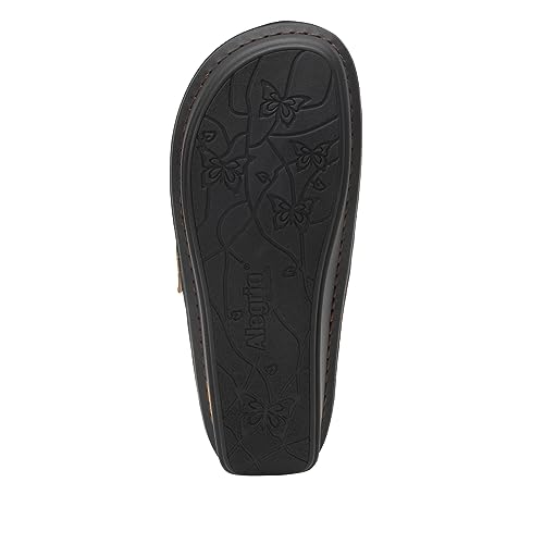 Image of Alegria Women's Brigid Leather Moc Toe Open Back Clog with Heel Cup