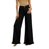 Xiaojmake Women's Fashion Ruffle Hem Pants Elastic High...