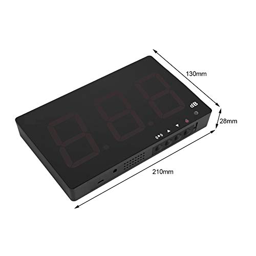GOTOTOP - Sonómetro digital montado en la pared de 30 ~ 130 dB con almacenamiento de datos y umbrales de alarma fijados para medir el ruido