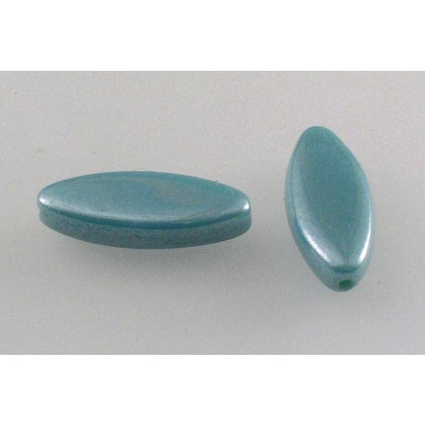 Lot de 100 perles de bateau 20 x 8 mm, hématite turquoise (63140-14400), verre cristal de Bohême, tchéquie 11130460