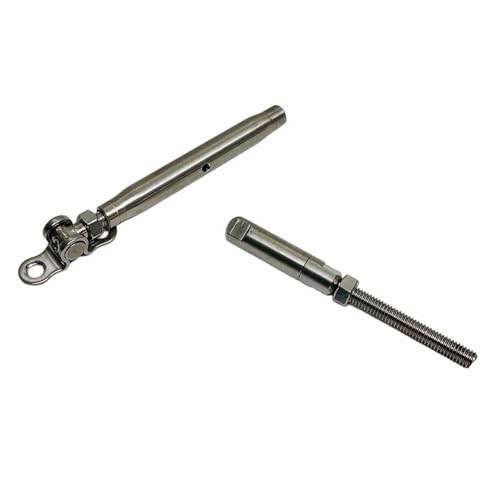 Tensor de palanca para cubierta de 1/4" Push and Go con rosca 5/16"-18 en acero inoxidable T316 miniatura 5