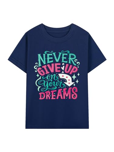 Image of HILEELANG Girl T-Shirts Short Sleeve Graphic Tees Cotton Casual Summer Tops Shirts Packs