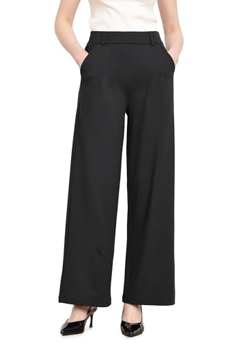 Balleay Art Dress Pants Women High Waisted Loose Stretch Wide Leg Trousers Work Business Casual Ladies Slacks with Pockets