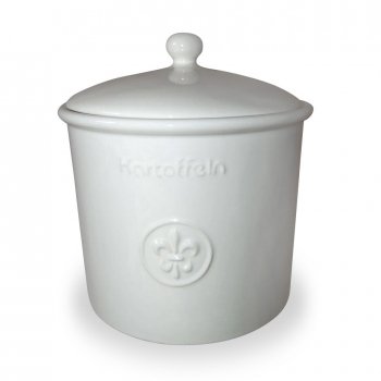 Kartoffeltopf mit Deckel 36,50 x 25 x 20 cm Cream rustikal Belüftet Lebensmittelecht Keramik