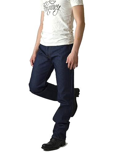 Image of Levi's 00501-0226 Men's Straight Jeans, Rigid, Genuine Levis, Black, Button Fly, Black, RIGID-STF, Rigid Parallel Import Product (Code: 4019143013), Rigid Indigo, W36 / L32 Regular