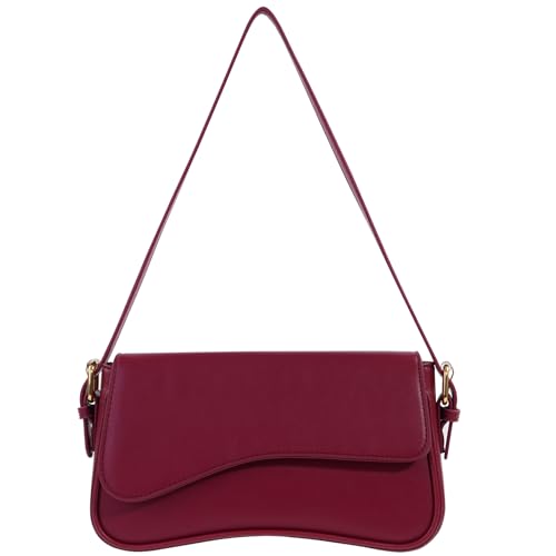 Image of Amszke Shoulder Bag for Women Y2K Crossbody Purse PU Leather Underarm Handbag 2 Adjustable Strap for Daily Commute Travel