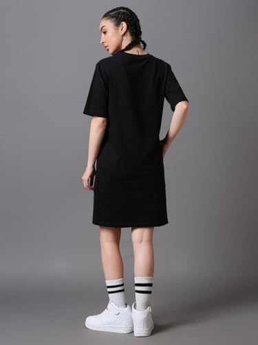 Bewakoof Heavy Duty 1.0 Official Disney Merchandise Women's Graphic Printed Oversized Dress_589799_Black_S