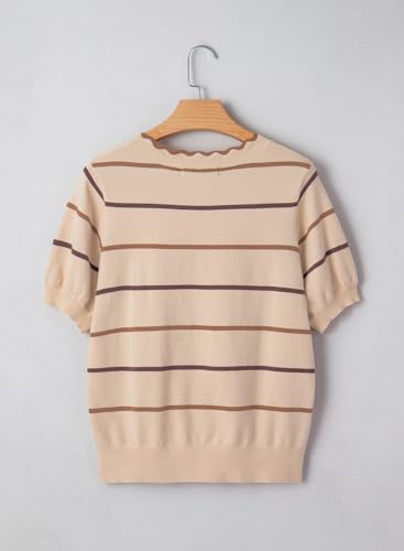 Dokotoo Summer Boho Tops for Women Pullovers Knit 2026 Sweaters Apricot