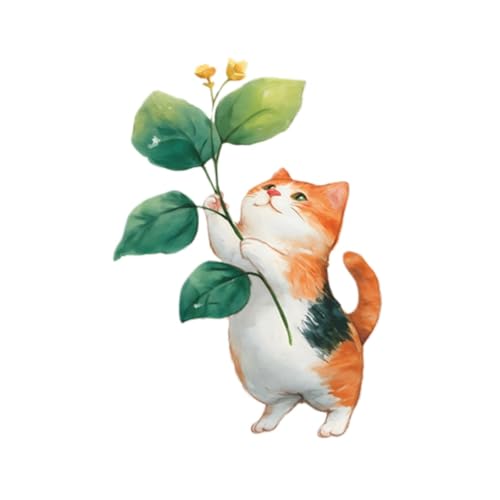 Vinilos decorativos gatito floral adorable para pared
