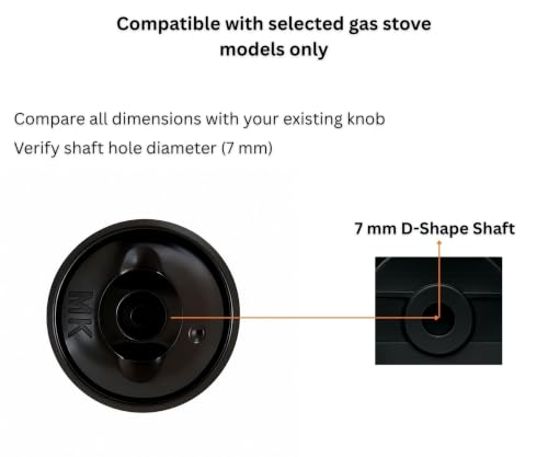 Image of Gas Stove Knobs Replacement (2 Pack) | Heat Resistant Push-On Control Knobs for Gas Stove, Cooktop & Oven | Easy Install Black