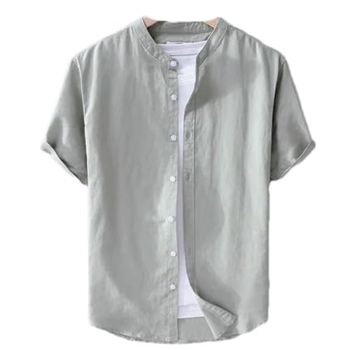 Chemise d'été légère respirante manches courtes col rond homme