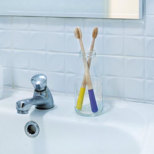 Superbee Biodegradable Bamboo toothbrushes – 5 Pack – Soft bristles for Adults & Kids’ Teeth with Colorful Handles - Eco-Friendly Natural Bamboo toothbrushes – Zero Waste Travel Toothbrush Kit