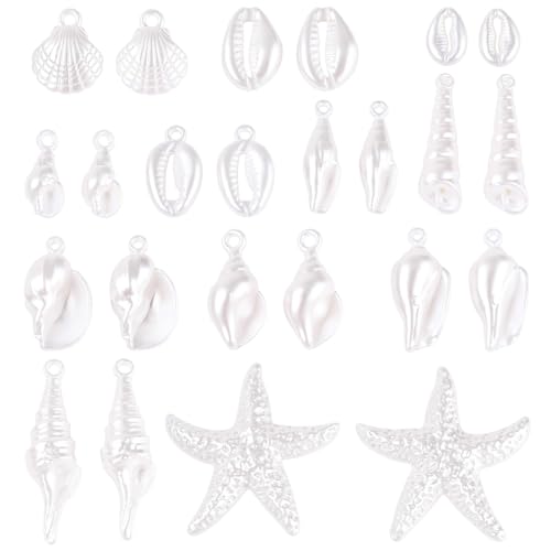 Breloques Coquillage en Plastique SUNNYCLUE pour Création de Bijoux DIY - 48 Pcs