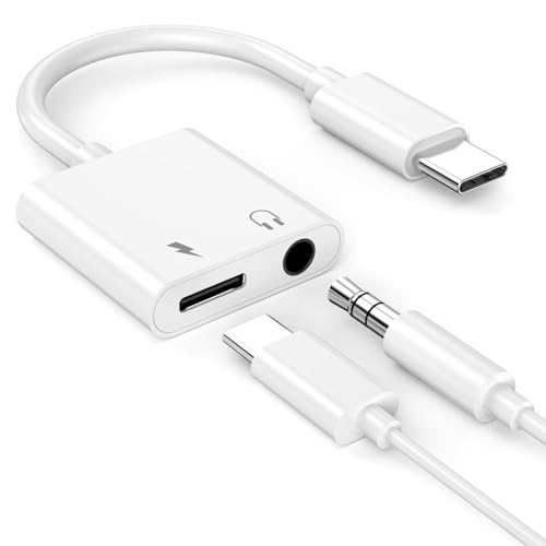 Headphone Adapter for iPhone 16 15, [MFi Certified] USB Type C to Aux Audio Jack Adapter with PD 60W Fast Charging Splitter Dongle for iPhone 16/16 Plus/16 Pro/16 Pro Max/15/15 Plus/15 Pro/15 Pro Max