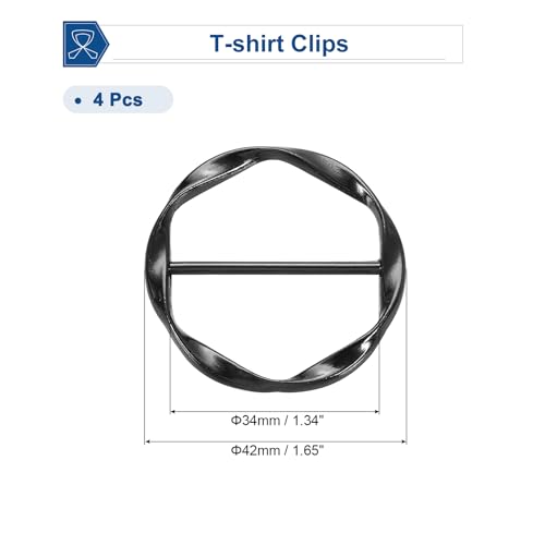 Image of uxcell T-shirt Clips, Clothes Knotting Buckle Ring Wrap Holder for Women Scarf, Loose T-shirt