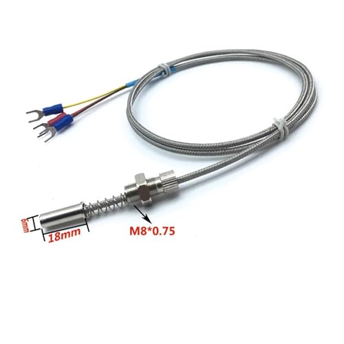 Sensor de temperatura Pt100 de superficie plana M8 con cable de 5 metros para 420 °C 2
