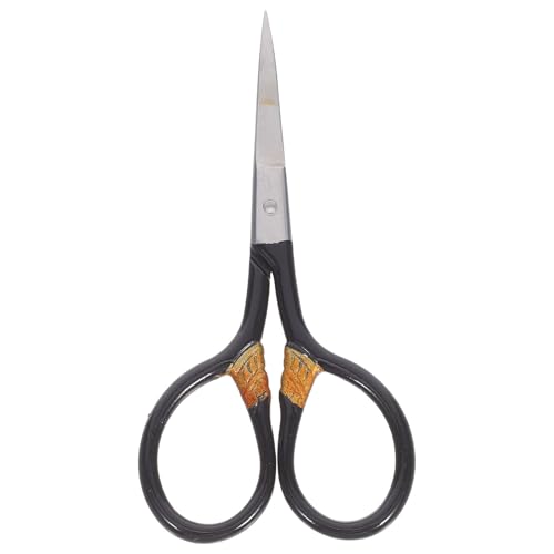 PACKOVE 眉毛・鼻毛用ハサミ:ステンレススチール製ポータブルトリミングハサミ(顔の毛用) - 家庭用・旅行用ひげトリミングツール