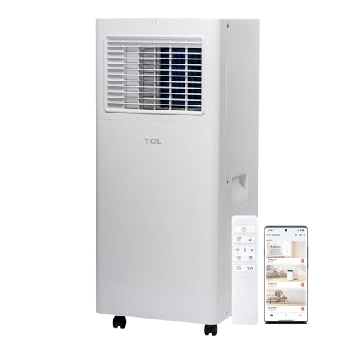 TCL 5,000 BTU Smart Portable Air Conditioner, Fan & Dehumidifier, 150 Sq. Ft., Ultra-Compact Design, Remote Control, Compatible with Alexa/Google Assistant, Install Kit Included