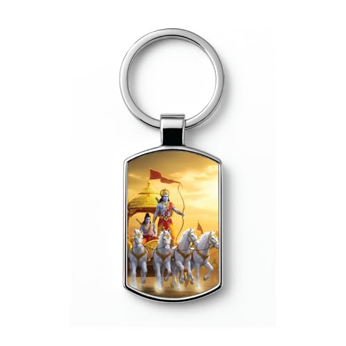 Image of Stylish Metal Keychains with Permanent Glossy Print - Inspirational Quotes & Spiritual Designs - Perfect Key chains for loved ones, Personal Use, Gifts & Return Gifts
