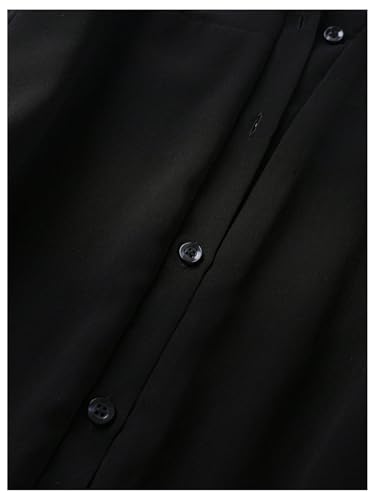 GORGLITTER Women's Sheer Mesh Long Sleeve Blouses Tops Dressy Casual Work V Neck Button Down Office Fall Blouses Shirt4