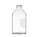 JoyJolt Glass Milk Bottles with Lids and Pourer – 64 Oz, 3 Pack Airtight Heavy Duty Reusable Glass Bottles, Leakproof, BPA-Free, Food Grade, Dishwasher Safe Jug, Pitcher for Milk, Juice, and Water